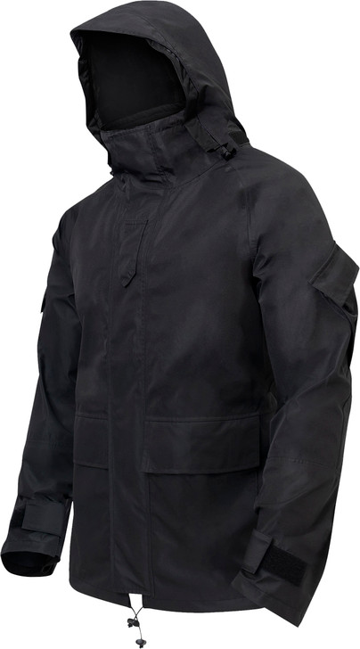 Black Tactical Hard Shell HYVAT Jacket Extreme Cold Weather Triple Layered Coat