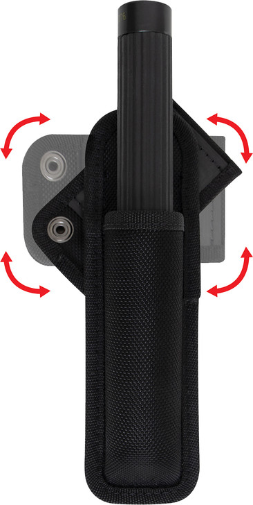 Black Rotating Swivel Long Baton or Flashlight Holder Pouch