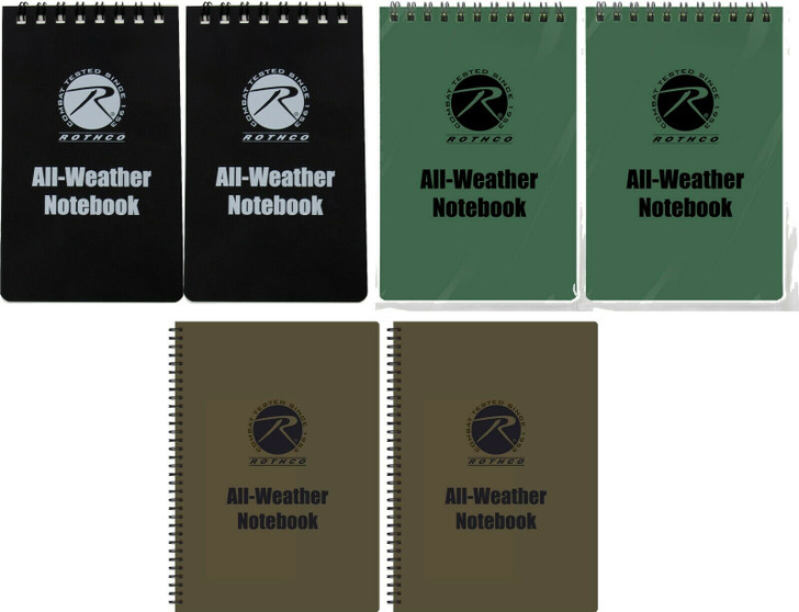 2 Pack Waterproof Spiral Notebook All Weather Paper Outdoor Rain Notepad