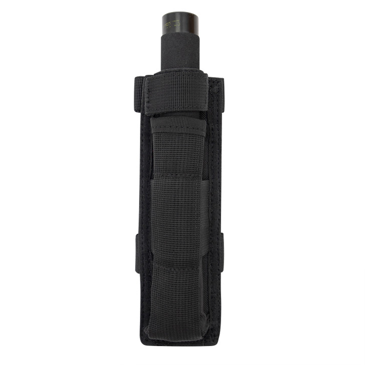 Black Long MOLLE Holder for Baton Pouch With Bottom Hook And Loop Web Strap