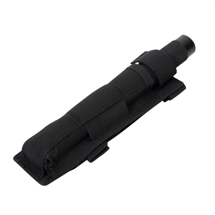 Black Long MOLLE Holder for Baton Pouch With Bottom Hook And Loop Web Strap