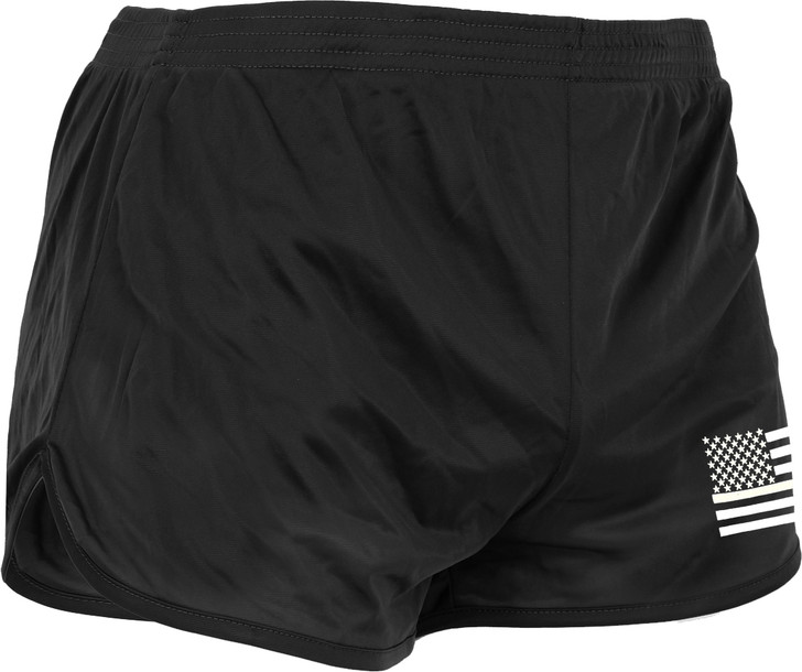Black US Flag Ranger Physical Training PT Shorts Work Out Running Exercise Gym