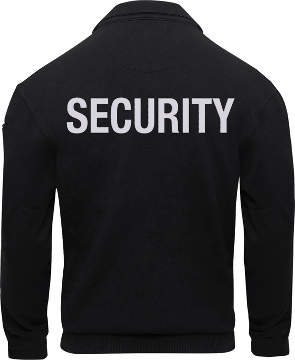 Black Security 1/4 Zip Job Shirt Uniform Duty Guard Officer Shirt Top