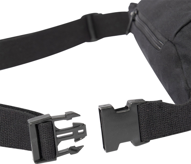 Black Crossbody Fanny Pack Canvas Sport Belt Strap Quick Release Buckle Bag