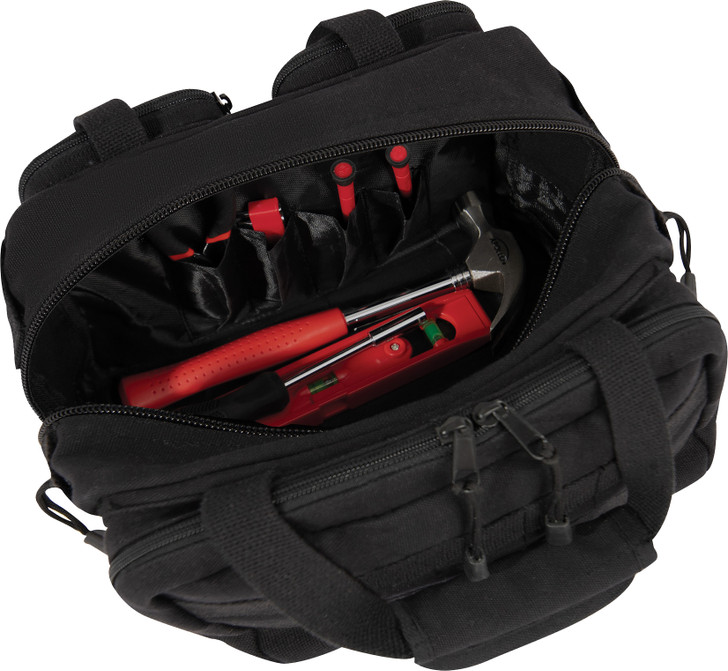 Black Canvas Tactical Tool Bag - Equipment Tool Work Duty Carry Law Enforcement
