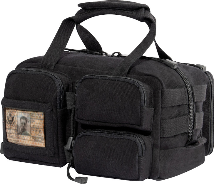 Black Canvas Tactical Tool Bag - Equipment Tool Work Duty Carry Law Enforcement