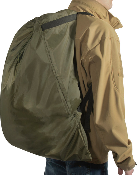 Olive Drab Laundry Backpack Lightweight Packable Large Drawstring Bag