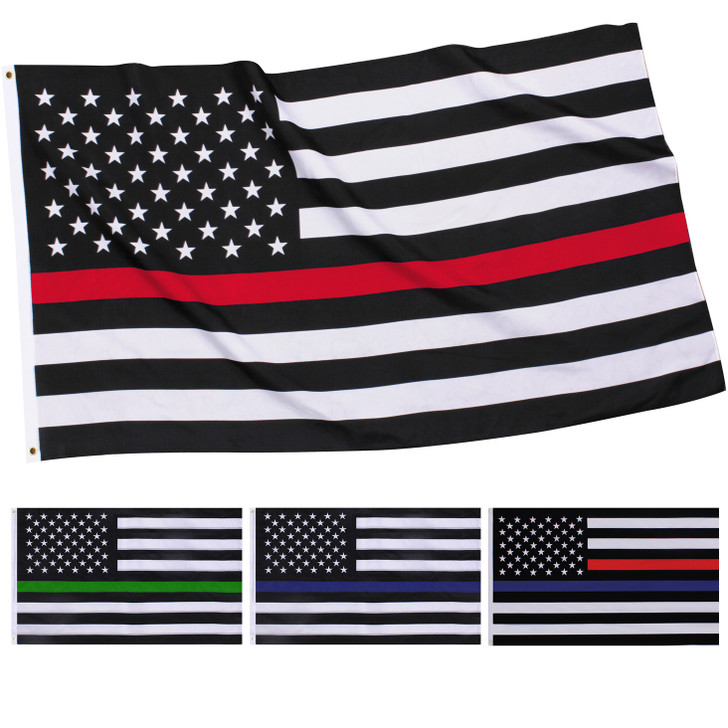 Thin Line American US Flag Support Patriotic Memorial Red Blue Green