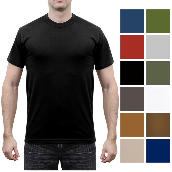 Solid Color Tactical T-Shirt Plain Army Military Outdoors Camp Short Sleeve Tee (solid-tees)