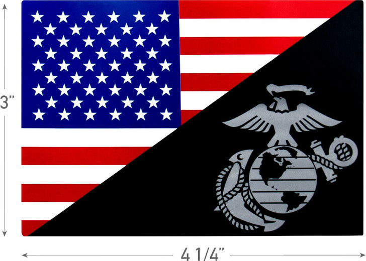 USMC Eagle, Globe and Anchor Flag Decal Adhesive Sticker USA American Outdoor