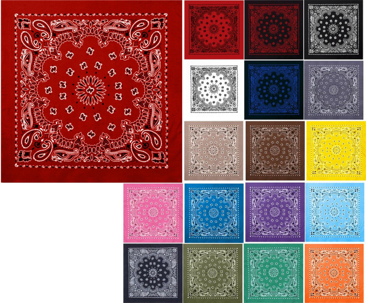 Trainmen Paisley Bandana Cotton Sport Biker Head Face Wrap Bandanna Cover 22" (TRAIN-22)