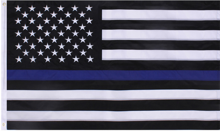 Thin Blue Line USA Flag Embroidered Stars Support Police Law Enforcement Cops