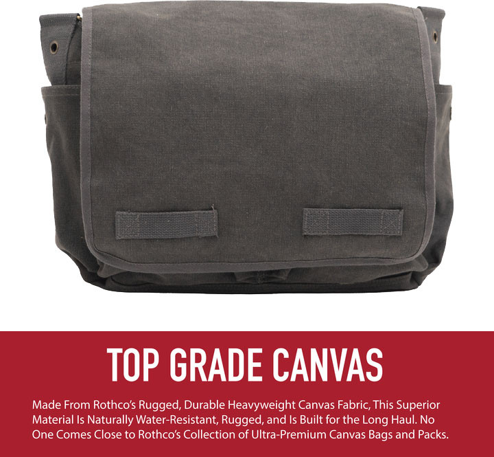 Vintage Canvas Messenger Bag Military Shoulder Satchel School Sling Large Tote Heavyweight