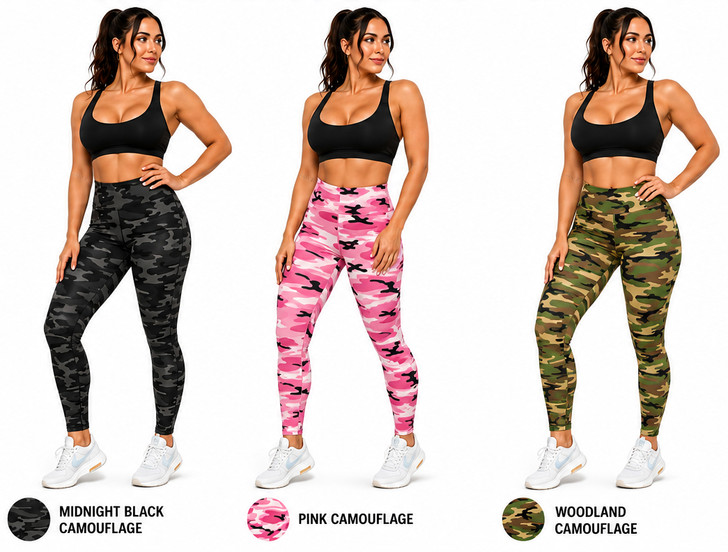 Women's Camouflage Leggings Stretch Cotton Spandex Workout Yoga Pants