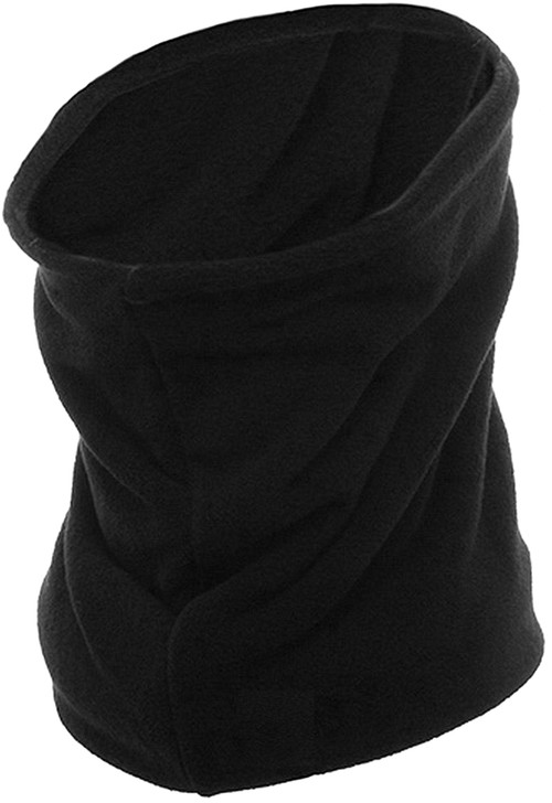 ARMYU Black Thick Micro Fleece Long Warm Winter Heavyweight Double Layer Neck Warmer Gaiter 2-Pack