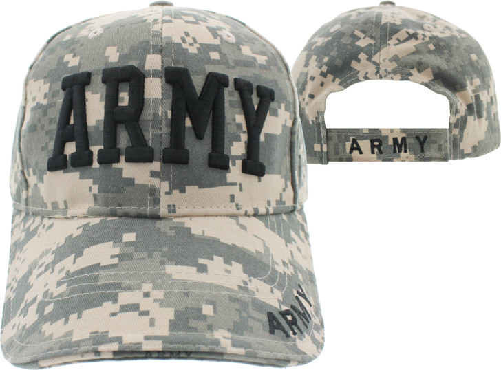ACU Digital Camouflage ARMY Deluxe Raised 3D Embroidered Adjustable Hat Ball Cap