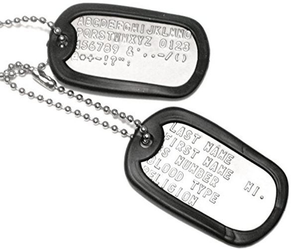 ARMYU Customized Military Dog Tags - Personalized Metal ID Tags Shiny High Polish Set