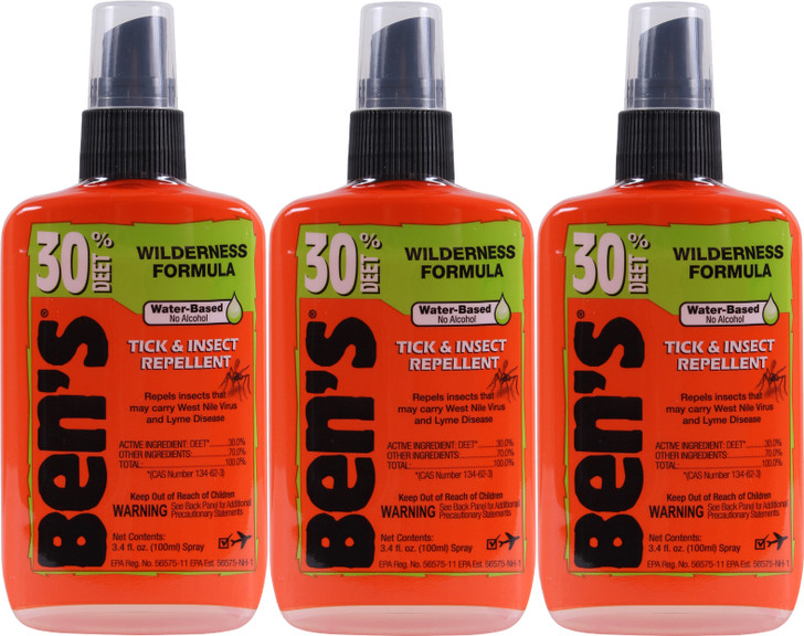 Ben's 30% Deet Insect Repellent Spray, 3.4 oz (Pack of 3)