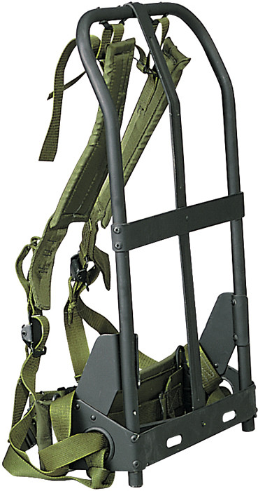 Army Universe New Black Military Alice Pack Frame with Olive Drab Suspender Straps & LC-1 Kidney Pad