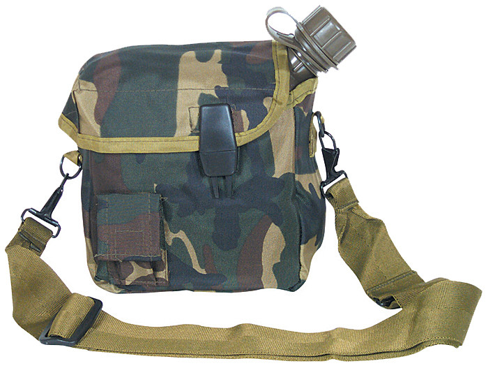 Army Universe Woodland Camouflage 2 Quart Canteen Bladder Cover with Bladder Canteen & Strap