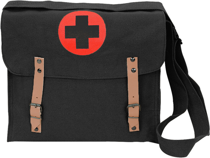 Vintage Shoulder Medic Bag (Olive Drab NATO Red Cross)