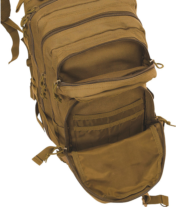 Coyote Brown MOLLE Military Medium Transport Backpack with Army Universe Patch