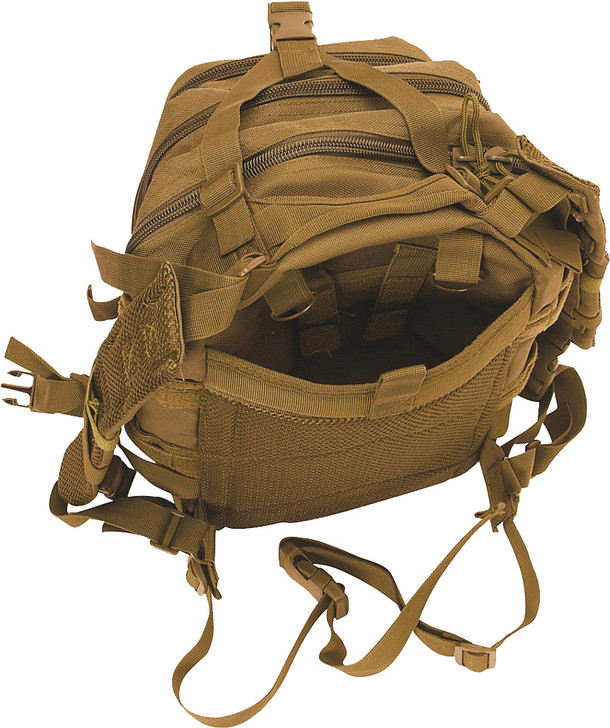 Coyote Brown MOLLE Military Medium Transport Backpack with Army Universe Patch