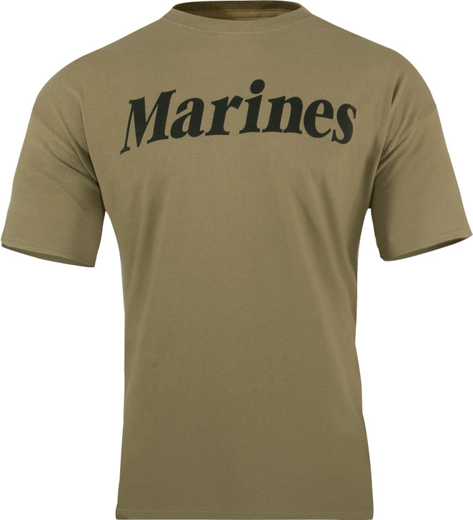 Coyote Brown AR 670-1 MARINES Physical Training T-Shirt USMC Workout PT Tee