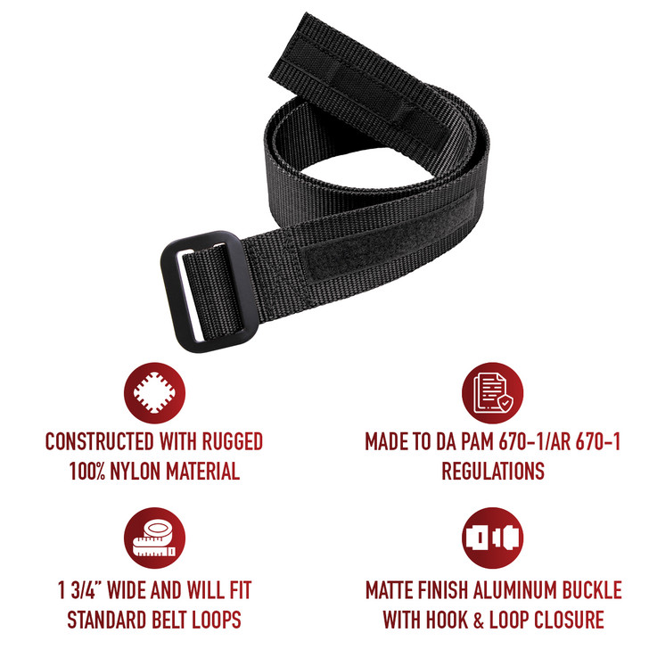 Black AR-670-1 Compliant Military Heavy Duty Nylon Riggers Belt