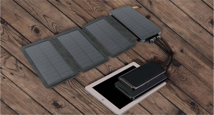 Folding Solar Panel with Power Bank and Portable Battery Charger