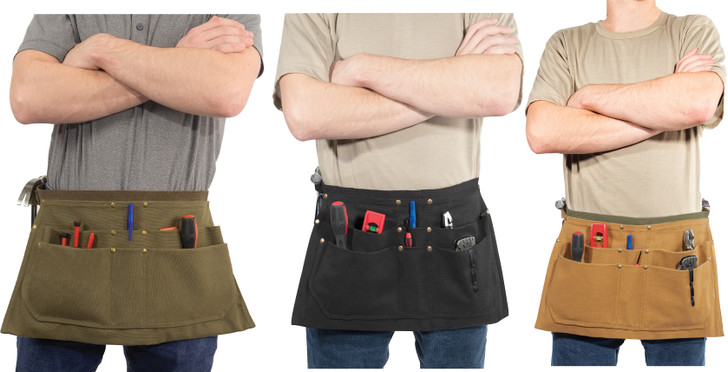 Canvas Waist Work Apron Garden Woodwork Waist Tool Belt with Six Pouches