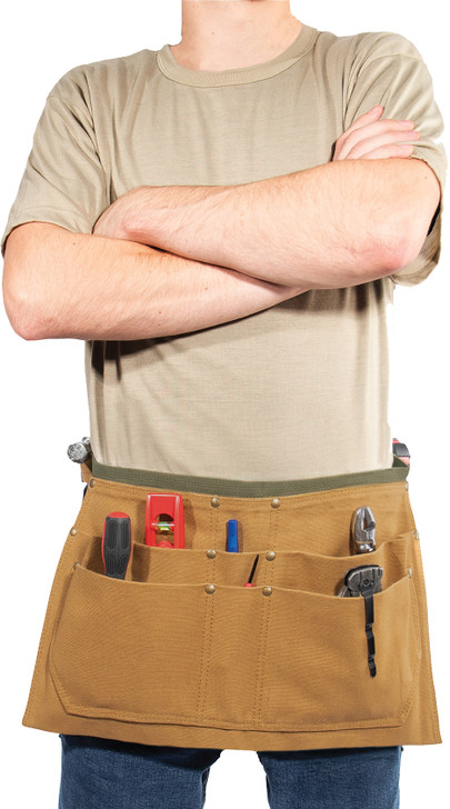 Canvas Waist Work Apron Garden Woodwork Waist Tool Belt with Six Pouches