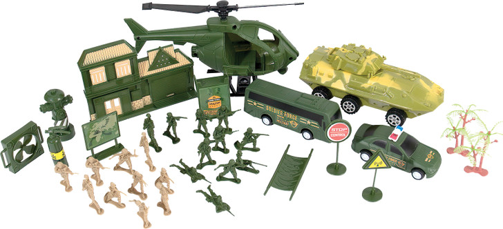Military Force Soldier Play Set 35 Piece Toy Soldier Play Set