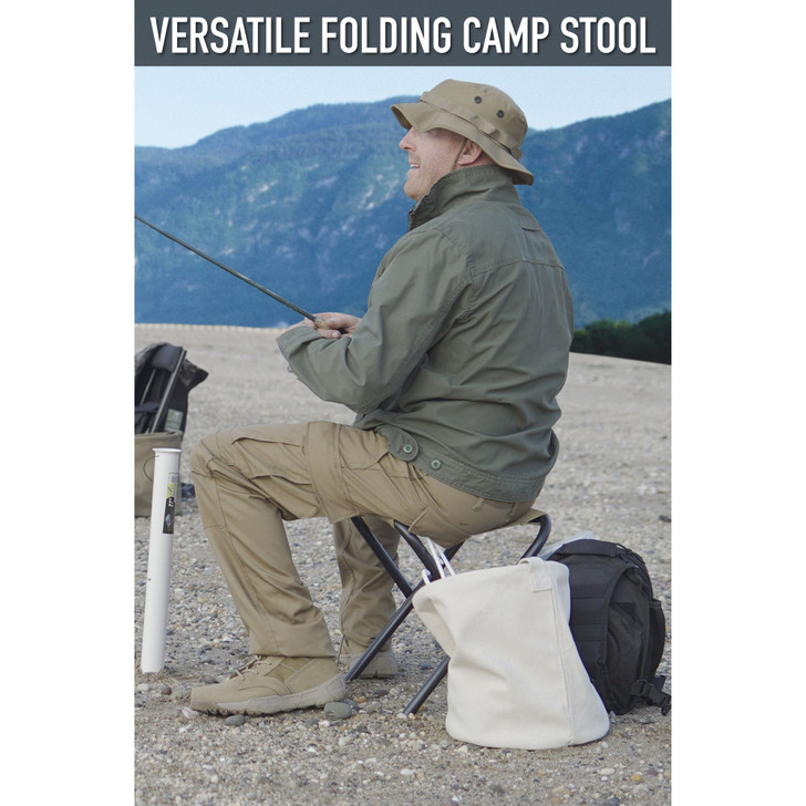 Coyote Brown Lightweight Folding Camp Stool Travel Portable Chair Camp