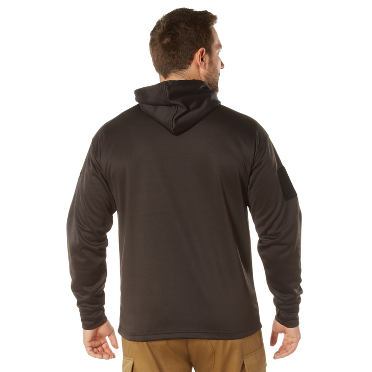 Mens Solid Concealed Carry Hoodie Pass Through Kangaroo Pocket CCW