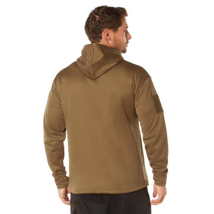 Mens Solid Concealed Carry Hoodie Pass Through Kangaroo Pocket CCW