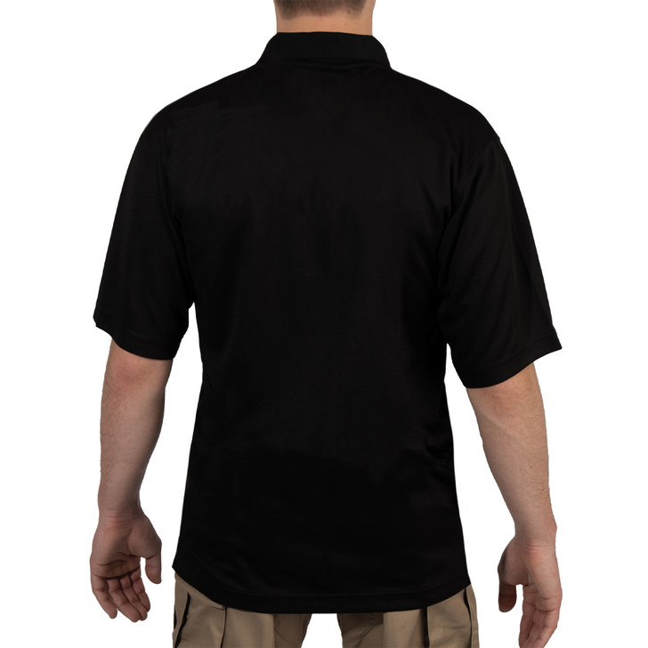 Black USMC Eagle, Globe & Anchor Moisture Wicking Polo Shirt US Marine Shirt