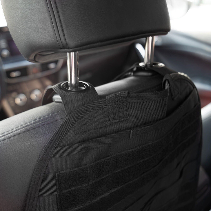 Black Tactical Car Seat Panel Car Seat Back Organizer with Multiple Pouches
