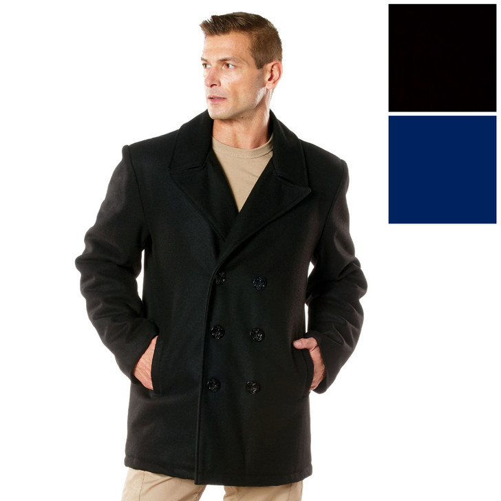 Deluxe Peacoat US Navy Sailors Style Military Cold Weather Heavyweight Jacket