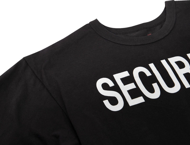 Black Poly Cotton Long Sleeve Two-Sided Security T-Shirt