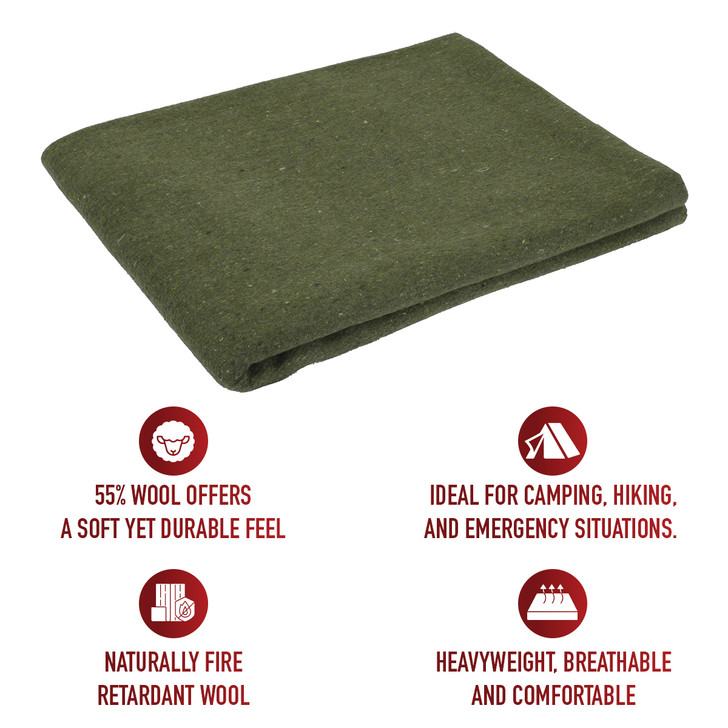 Wool Emergency Survival Rescue Blanket Camping Large Bed Cover Throw