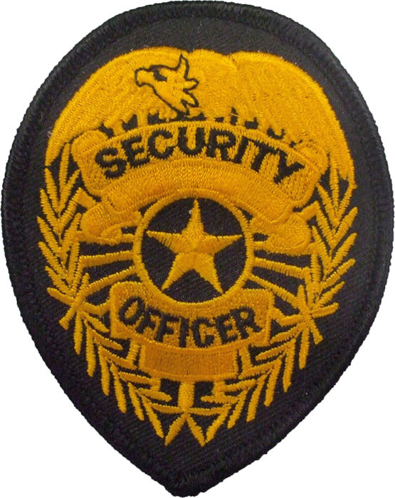 Gold SECURITY OFFICER Badge Patch Embroidered Iron/Sew On Patch