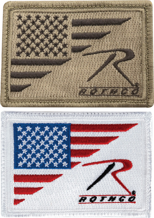 USA Flag with Rothco Logo American Flag Hook Patch 3 3/8" x 2 3/8"