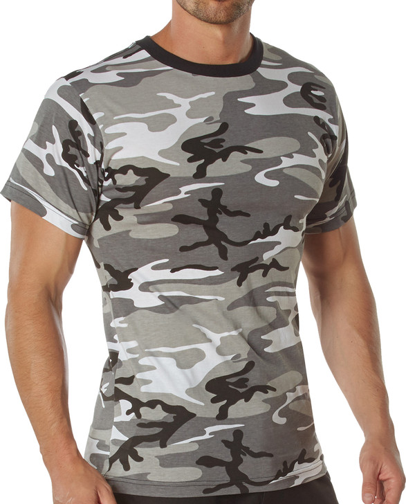 100% Cotton 5oz. Camouflage Short Sleeve T-Shirt Army Fashion Standard Fit Tee