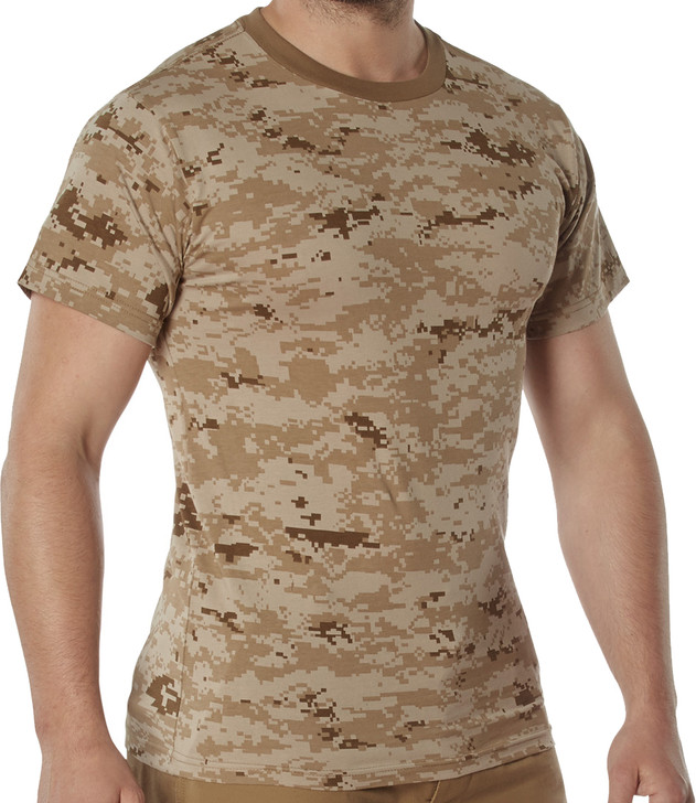 100% Cotton 5oz. Camouflage Short Sleeve T-Shirt Army Fashion Standard Fit Tee