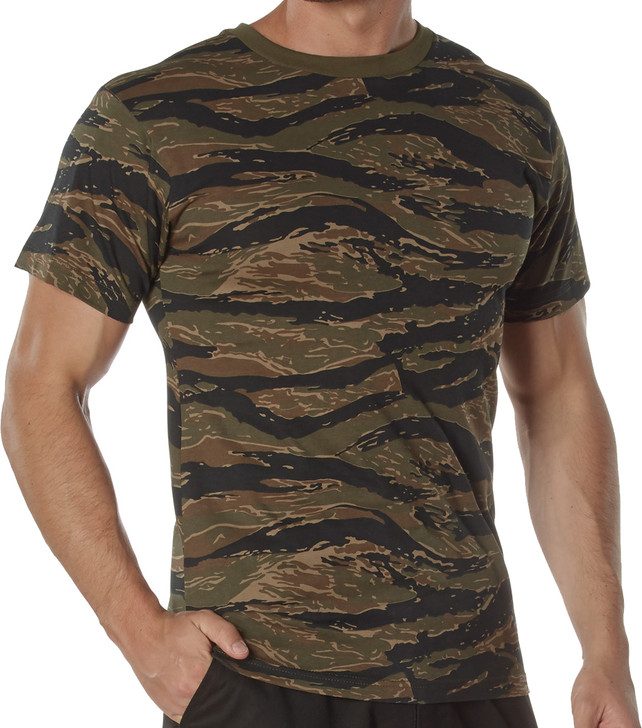 100% Cotton 5oz. Camouflage Short Sleeve T-Shirt Army Fashion Standard Fit Tee
