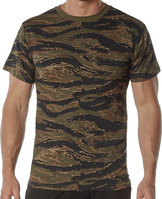 100% Cotton 5oz. Camouflage Short Sleeve T-Shirt Army Fashion Standard Fit Tee