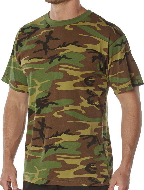 100% Cotton 5oz. Camouflage Short Sleeve T-Shirt Army Fashion Standard Fit Tee