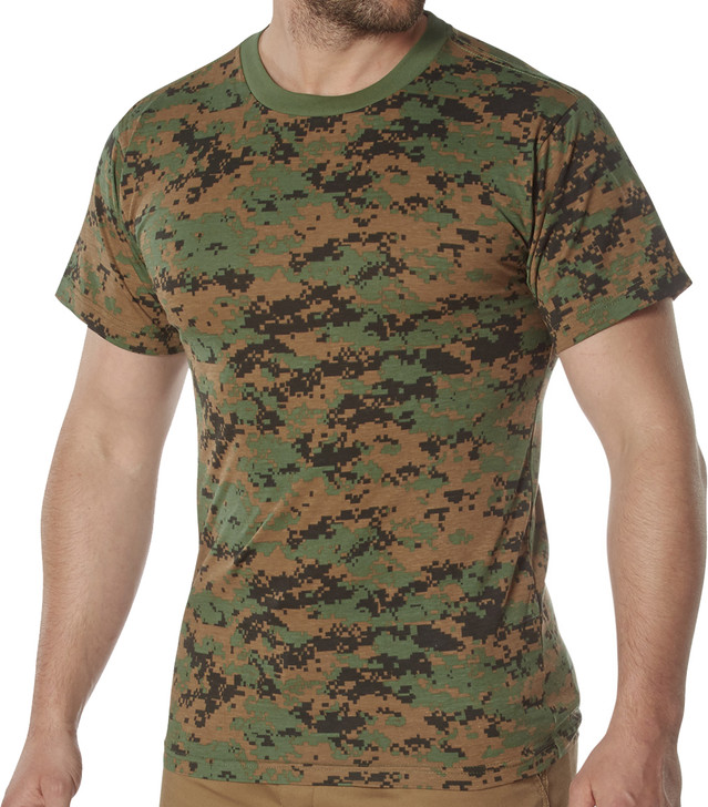 100% Cotton 5oz. Camouflage Short Sleeve T-Shirt Army Fashion Standard Fit Tee