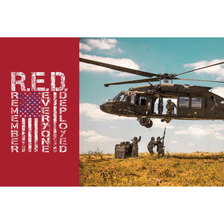 Women's R.E.D. (Remember Everyone Deployed) T-Shirt Support Army & Military Tee, Red